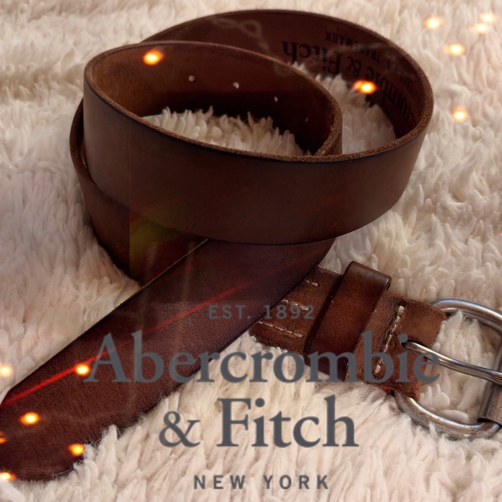 RARE Abercrombie & Fitch Brown Italian Leather Belt size 32 - VERY RARE!
